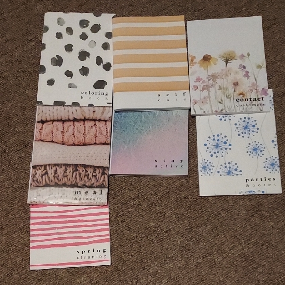 Set of Colorful Journals and Notebooks